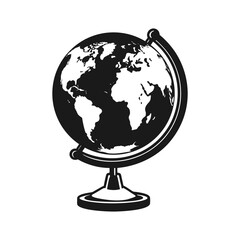 Globe silhouette on a white background. Illustration of a layout of planet Earth. Vector