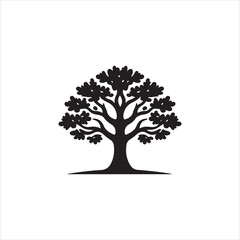 Fototapeta premium oak tree logo, oak trees, oak tree silhouette, oak vector,