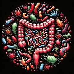Fototapeta premium Intestine Microbiome.