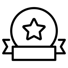 Awards line icons set. Trophy cup, Medal, Winner prize icon.