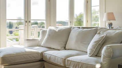 White sofa in living room