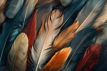 Vibrant Collection of Multicolored Feathers