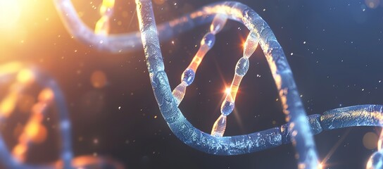 Illustration of a DNA cell with a flickering black background