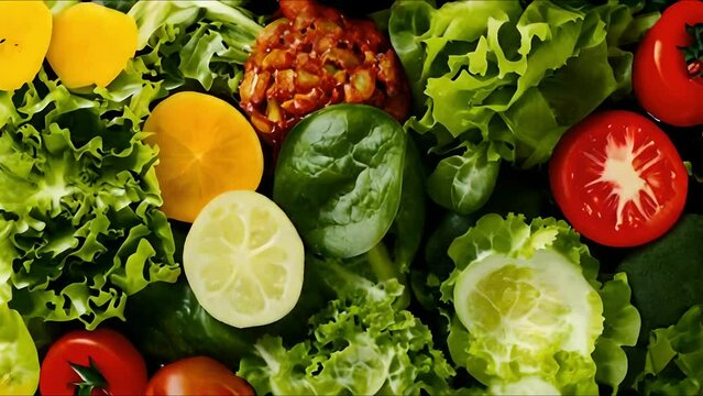 Salads top shot close up pattern texture background