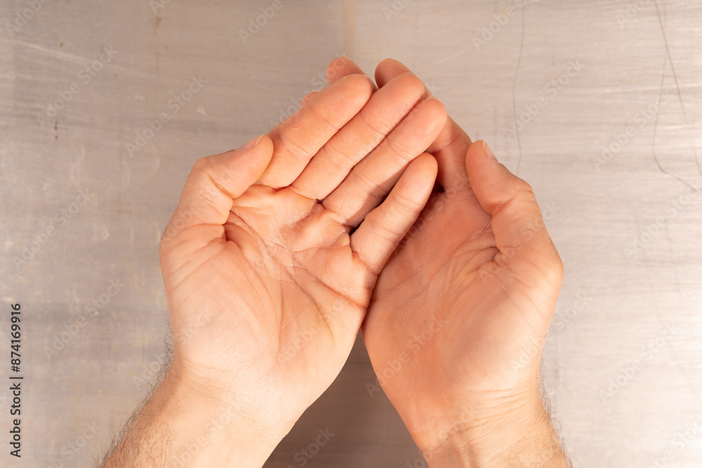 Poster two open palms facing each other