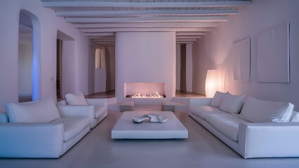 White minimalist living room