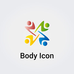 Silhouette Corps avec symbole de l'infini Icône Illustration graphique Symbole Nature, Sports et Fitness, Logo pour les entreprises Couleurs