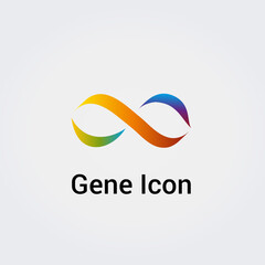 Icône Symbole Gène ADN Forme Infini en 8 Elément Vecteur Couleur 