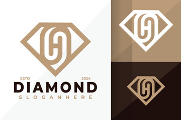 H Letter Diamond Logo design vector symbol icon illustration