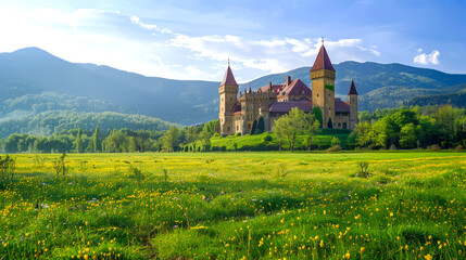 Fototapeta premium landscape of classic castle style Europa