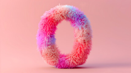 Fototapeta premium 3D rendering of a colorful, furry lowercase letter 