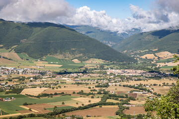 Italy, Umbria, Monti Sibillini, Castelluccio di Norcia, Lentil blossoming