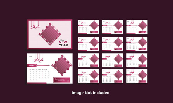 2024 vector calendar template design