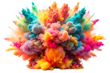 Fototapeta premium Vibrant Multicolor Burst Explosion on Transparent Background