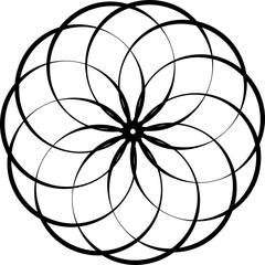 Overlapping circles and round. Graphic overlay design