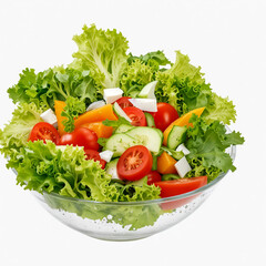 Fresh vegetable salad,isolated on white background