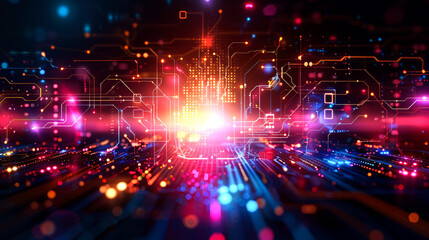 Fototapeta premium background digital of technology futuristic of AI