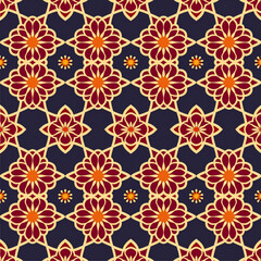 ISLAMIC pattern, garnets shaped round only, full of garnets, use four color, flat color, simple line style, no background seen