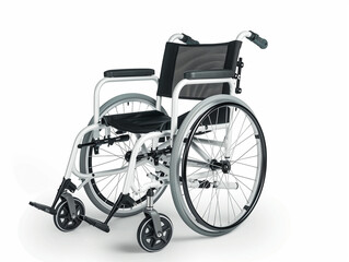 Fototapeta premium White background, black wheelchair