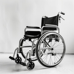 White background, black wheelchair