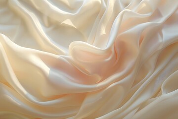 Luxurious Cream Silk Fabric with Soft Folds