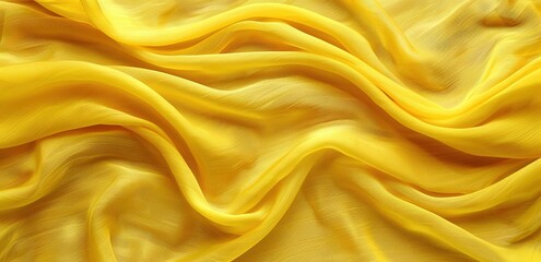 Obraz premium A close up of the yellow wavy fabric