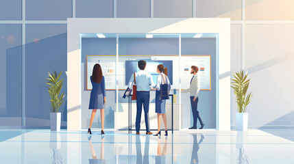 Interested clients gather at the leasing service booth,eager to learn more about the available leasing options.The booth,prominently located and well-organized,features informative displays brochures