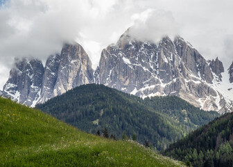 Obraz premium Landscape in Villnoess Valley in South Tyrol