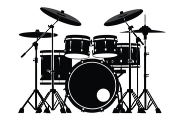 Musical instrument Drum Kit silhouette E.eps