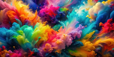 Vibrant and chaotic dance of colors on a canvas, abstract, vibrant, colorful, swirl, movement, artistic, paint, creativity