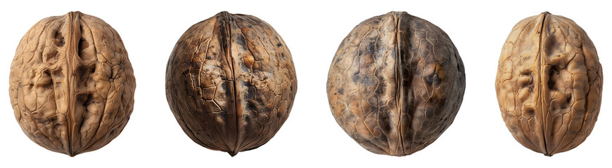 Obraz premium Walnut isolated, Walnuts, PNG set
