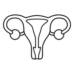 Uterus vector illustration. Minimalist image, human adult uterus icon. internal organs, female human body. black outline vector