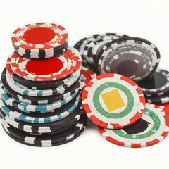 Casino chips, isolated on white background