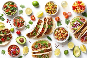 Background of variety of tacos