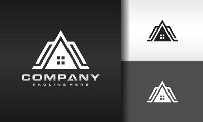 geometric house roof logo