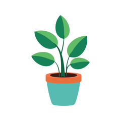 Cartoon flat different indoor potted decorative houseplants for interior home or office decoration, green garden floral. Plant in pot vector illustration