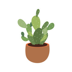Cartoon flat different indoor potted decorative houseplants for interior home or office decoration, green garden floral. Plant in pot vector illustration