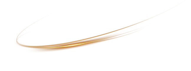 Sparks of dust and golden or yellow stars shine with special light. Trace of speed lines. Christmas light effect. Sparkling particles of magic dust. Abstract light lines of movement and speed. PNG. © Orange Sky