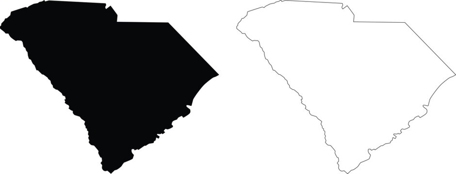 South Carolina state outline contour silhouette map