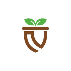 letter N nut simple sleek creative geometric modern logo design