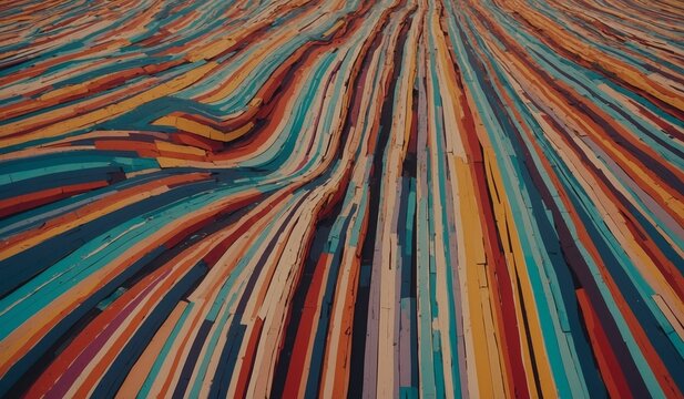 Colorful abstract striped pattern in wavy formation