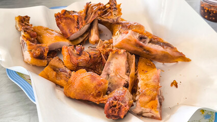 Roasted duck with salt ready to eat