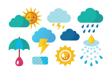 Weather Icons vector  white background B.eps