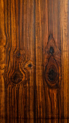 Obraz premium Top view of a Siamese rosewood wooden pattern, featuring rich, natural grain and a prominent knot, ideal for interior work such as tabletops and decorative surfaces and furniture.
