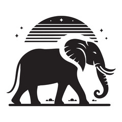 Premium Quality Elephant Silhouette Vector 
