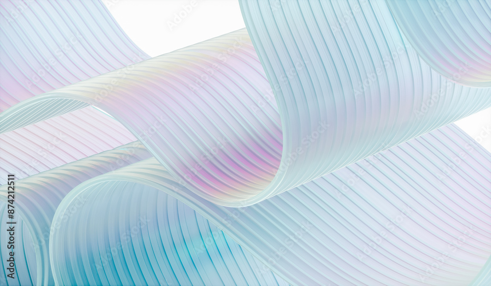 Poster 3d rendering of abstract layered crystal glass background.