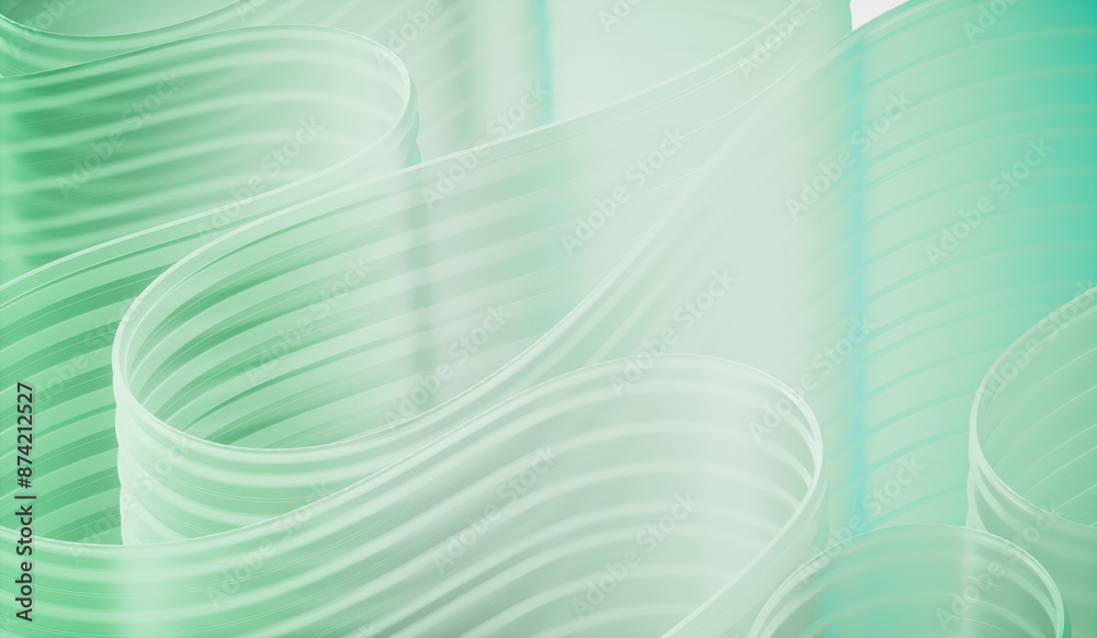 Poster 3d rendering of abstract layered crystal glass background.