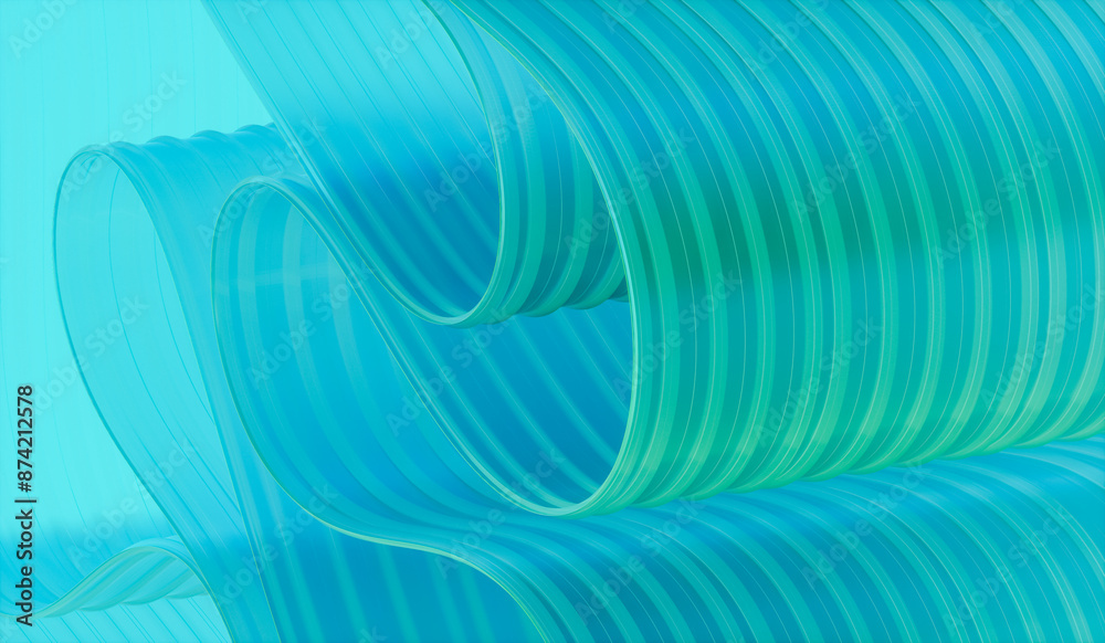 Poster 3d rendering of abstract layered crystal glass background.
