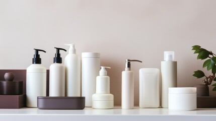 Cosmetic skin care products of the health, beauty and well-being care product group. lotion bottle mockup