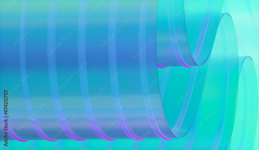 Poster 3d rendering of abstract layered crystal glass background.
